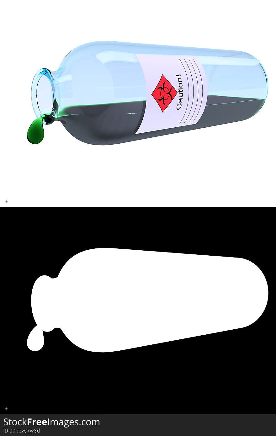 A bottle of acid isolated on white-with clipping path
 and alpha channel. Save a several hours with ready ideal alpha
 channel, just slice picture and combine two crosses(bottom 
left corner), after it use b&w as alpha. A bottle of acid isolated on white-with clipping path
 and alpha channel. Save a several hours with ready ideal alpha
 channel, just slice picture and combine two crosses(bottom 
left corner), after it use b&w as alpha.