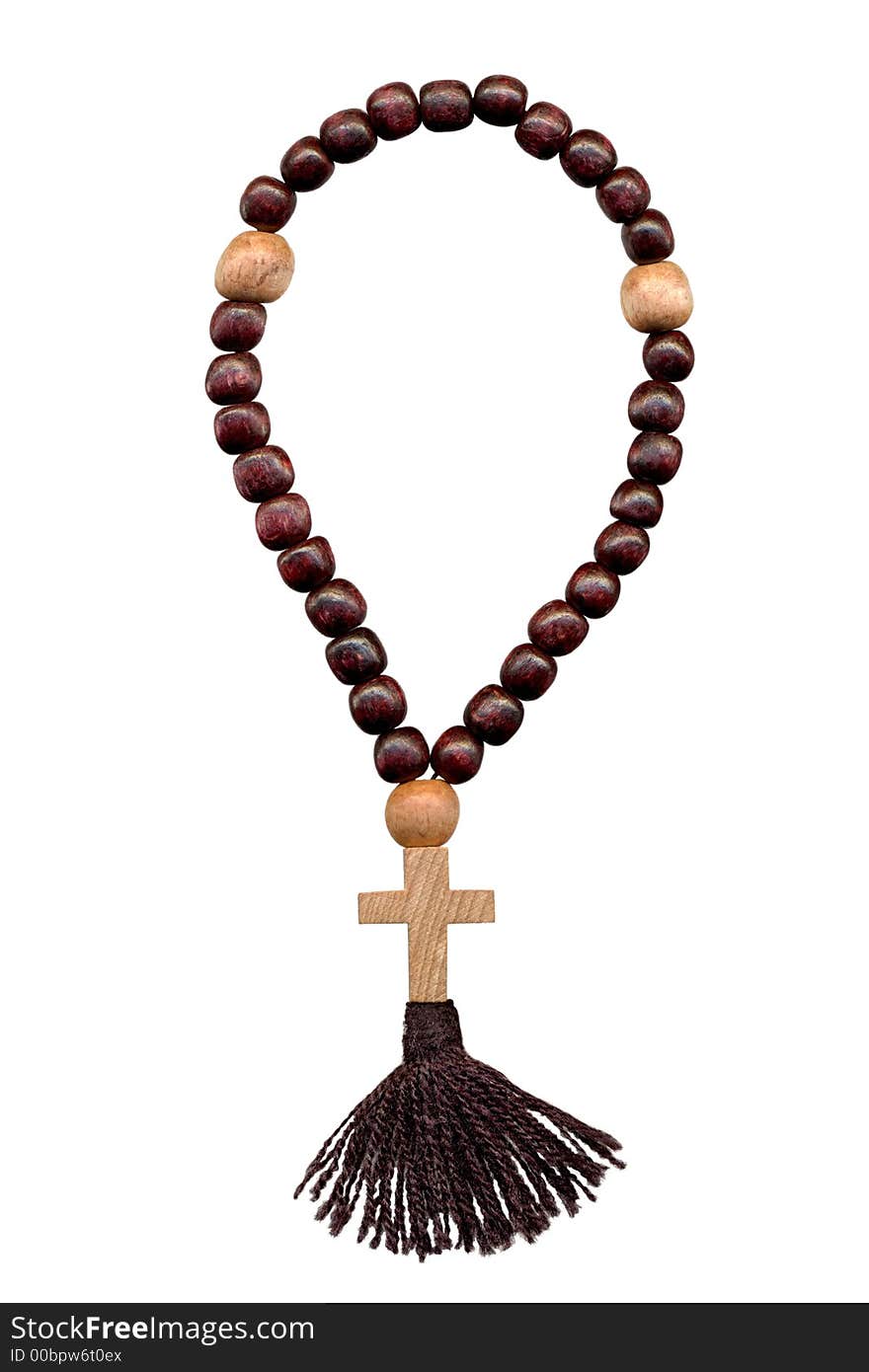 Cross from a tree on a rosary