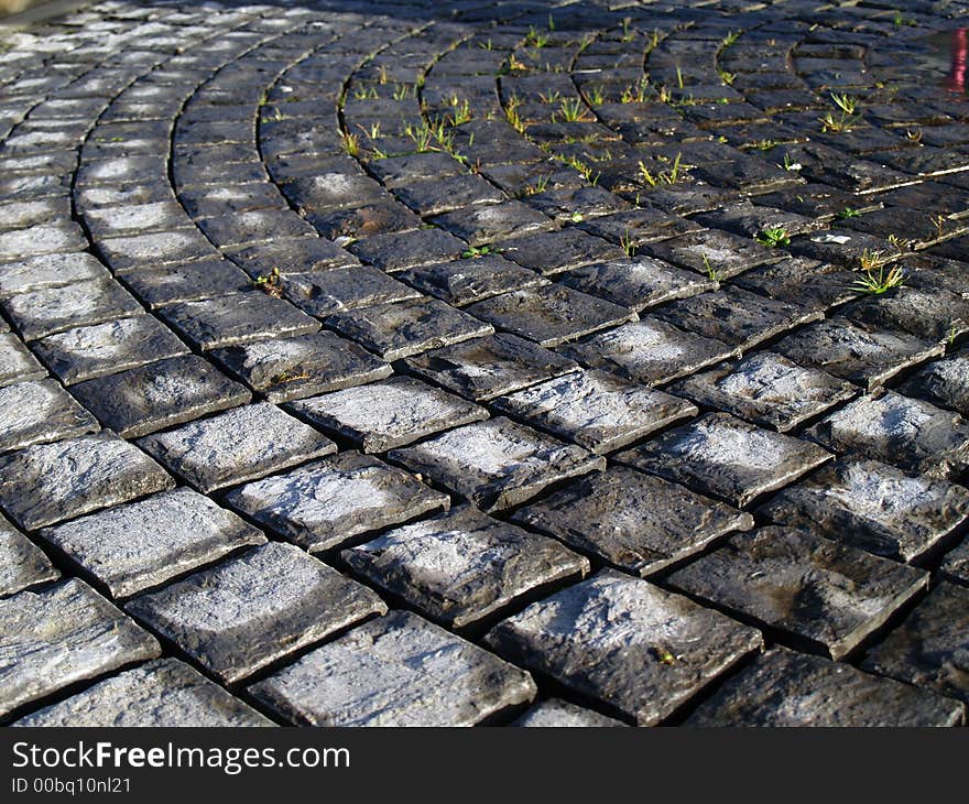 Gray color stones material road. Gray color stones material road