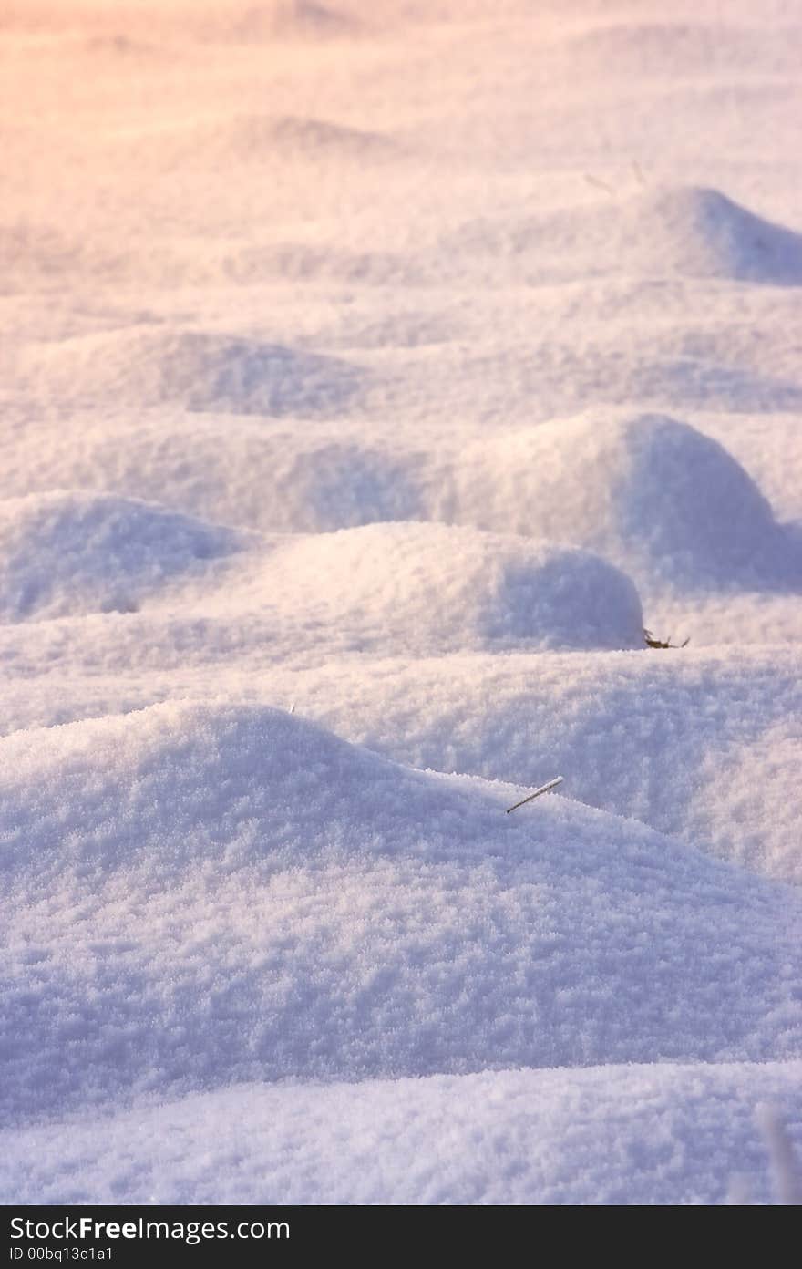 Photo of warm sunset on a cold winterday