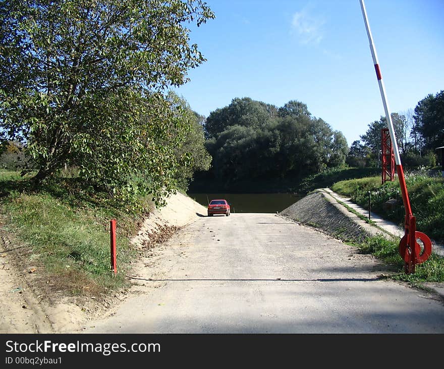 Road that leads to ferry. Road that leads to ferry.