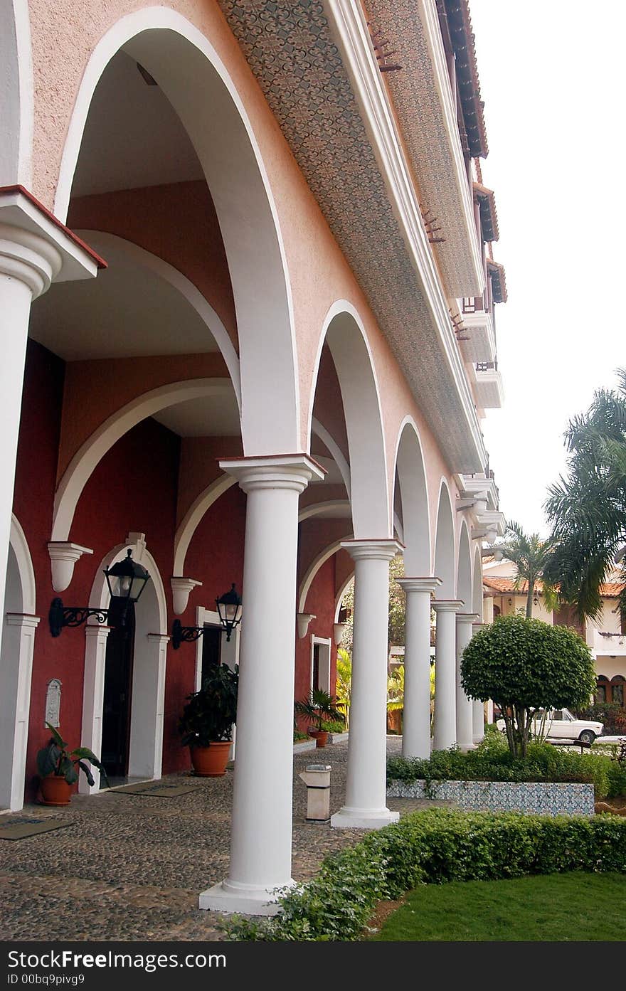 Colonial arch in a beautiful resort. Colonial arch in a beautiful resort