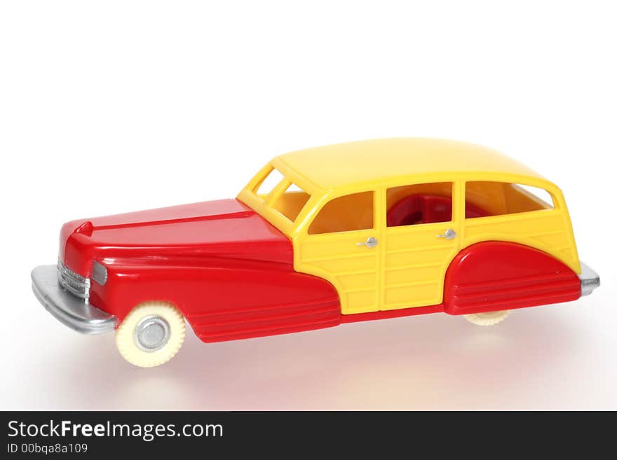 Plastic toy car in 40 s 50 s style