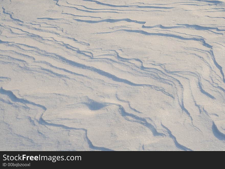 White snow background under sunny light