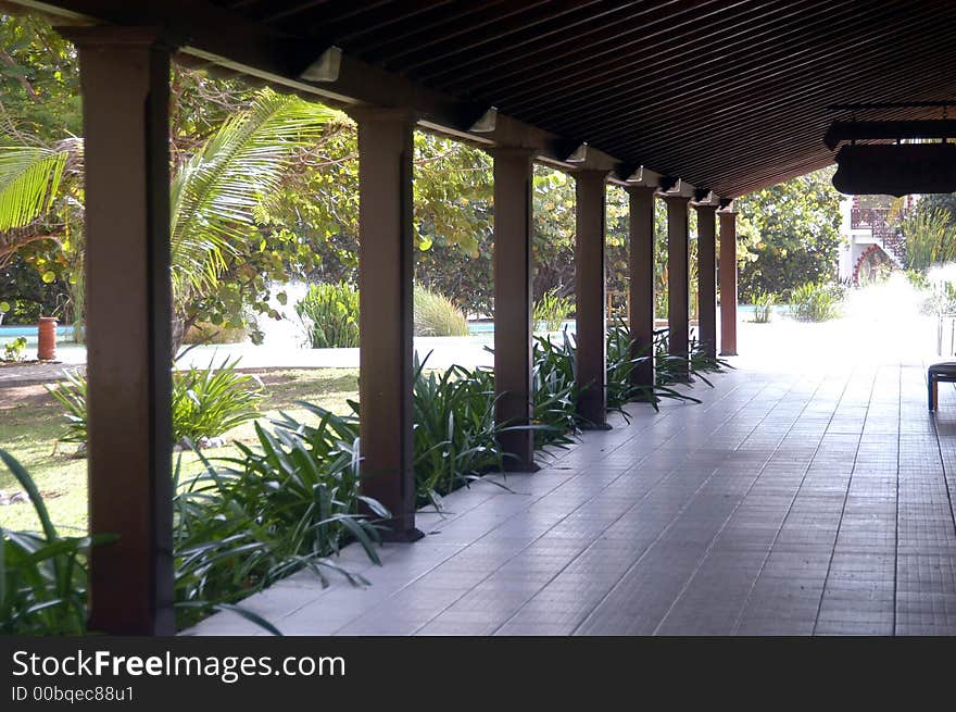 Corridor in a very  hot resort