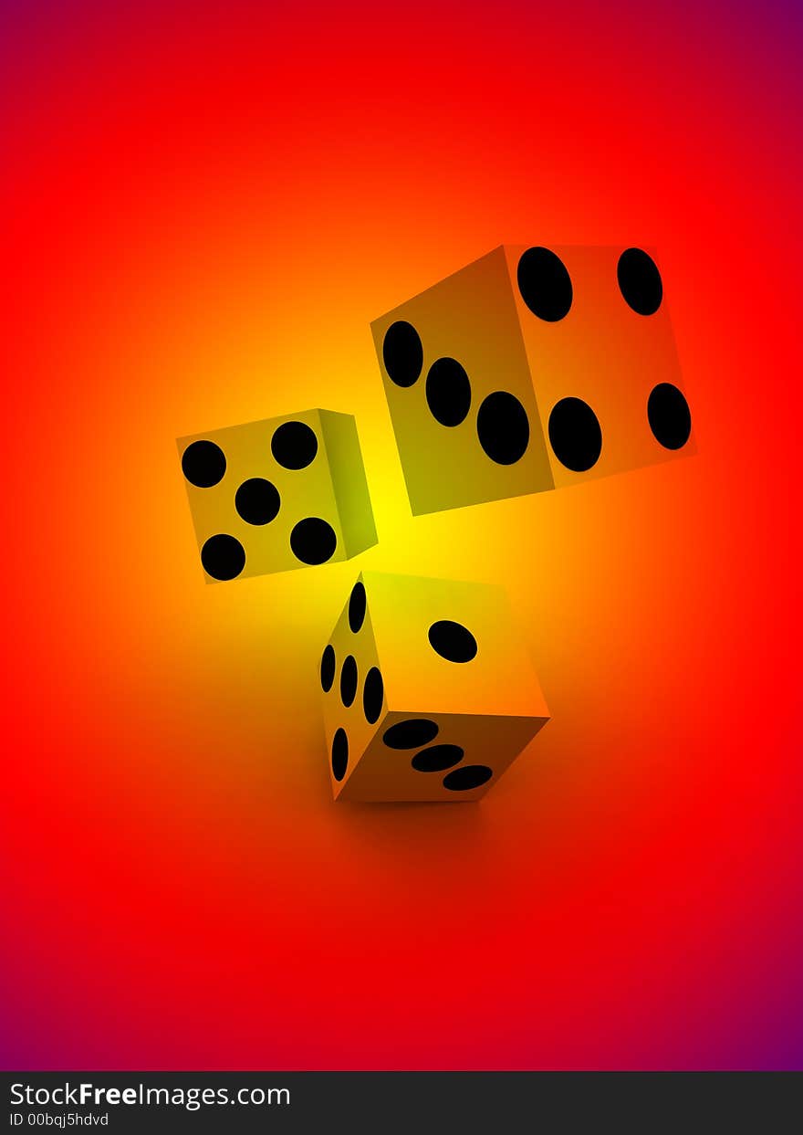 A image of a set of dice that have been thrown, it would be suitable for images based on betting. A image of a set of dice that have been thrown, it would be suitable for images based on betting.