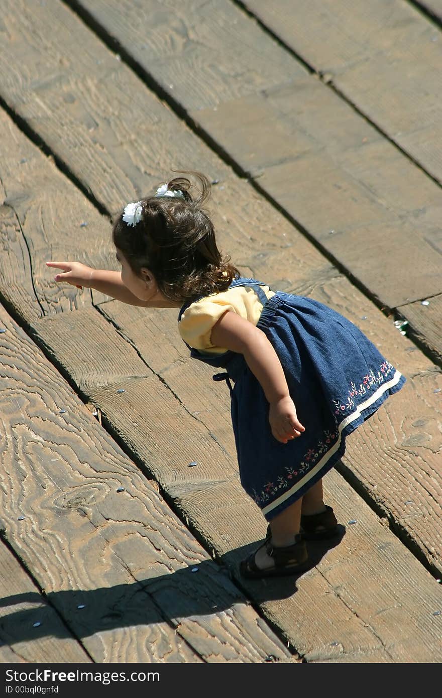 A little girl on the pier, California. A little girl on the pier, California