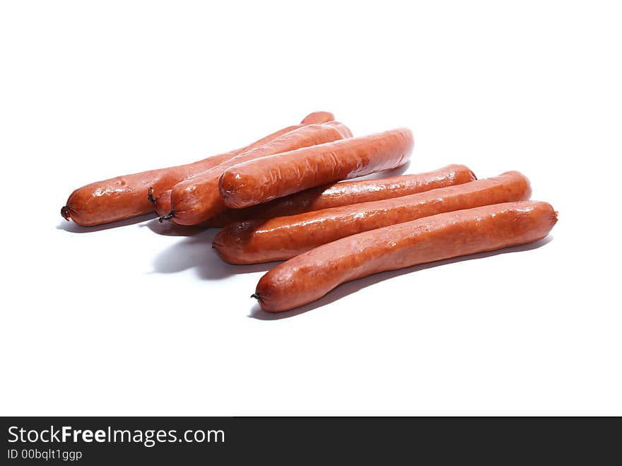 Sausages Isolated On White