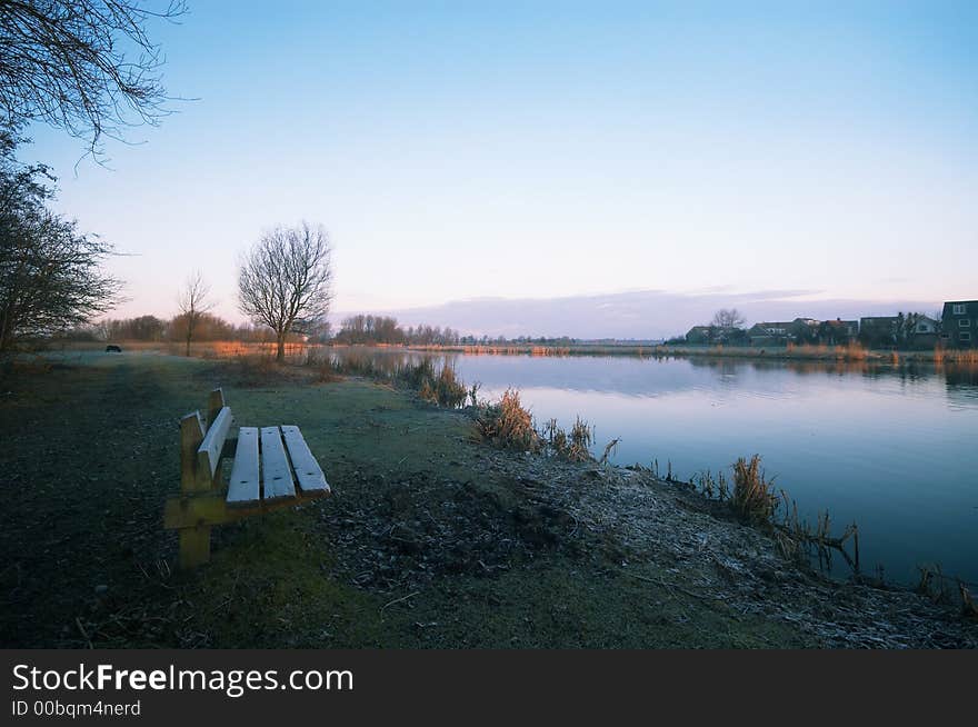 A lake early in the morning. A lake early in the morning