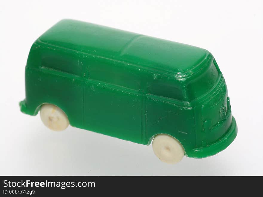 Old green plastic VW toy car