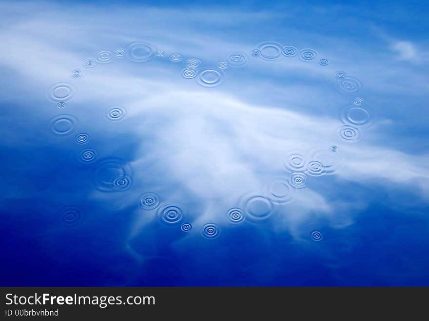 Heart made of water droplets/ripples. Heart made of water droplets/ripples