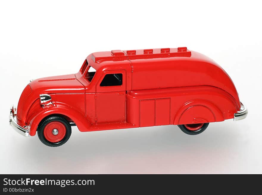 Strange Red Toy Tank Truck