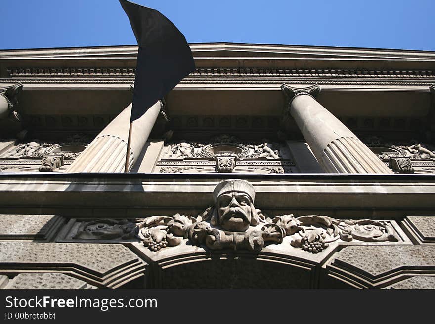 A facade of architectural faculty in belgrade. A facade of architectural faculty in belgrade