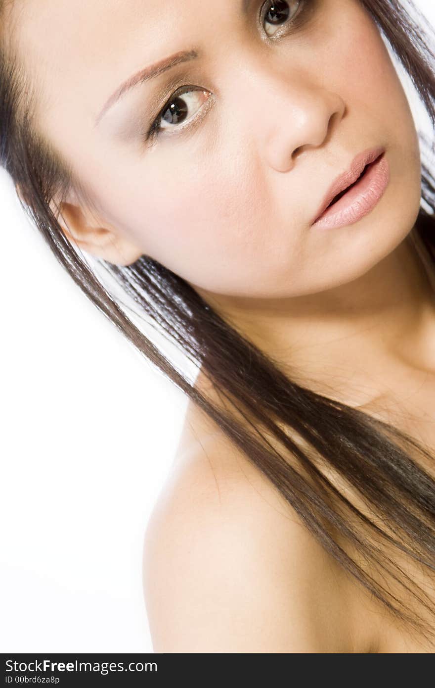 A model portrait in the studio. A model portrait in the studio