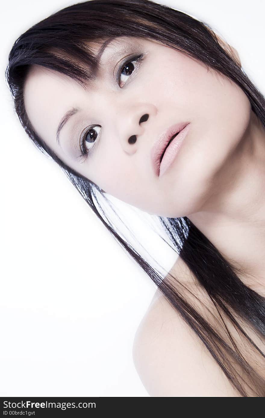 A model portrait in the studio. A model portrait in the studio