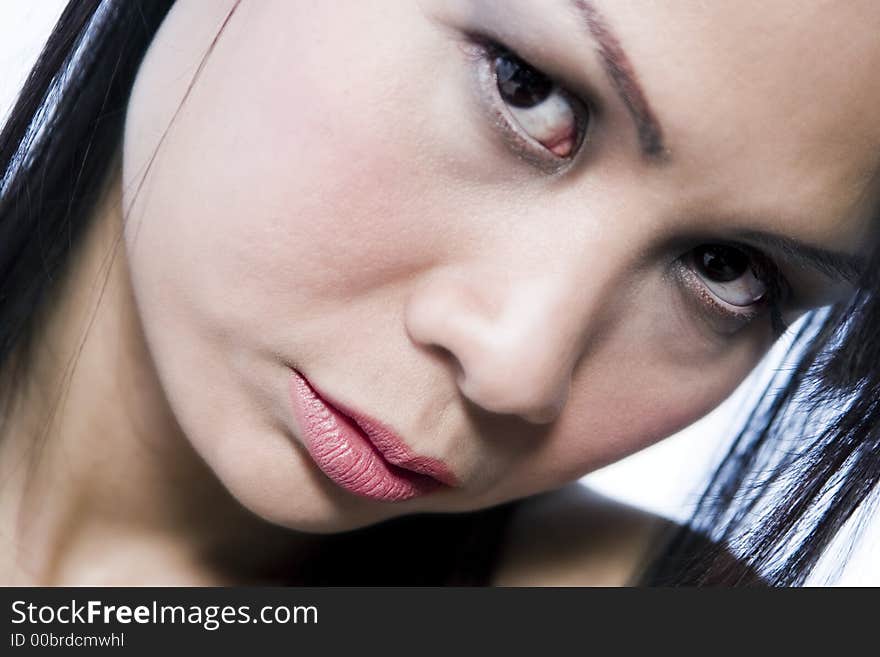 A model portrait in the studio. A model portrait in the studio