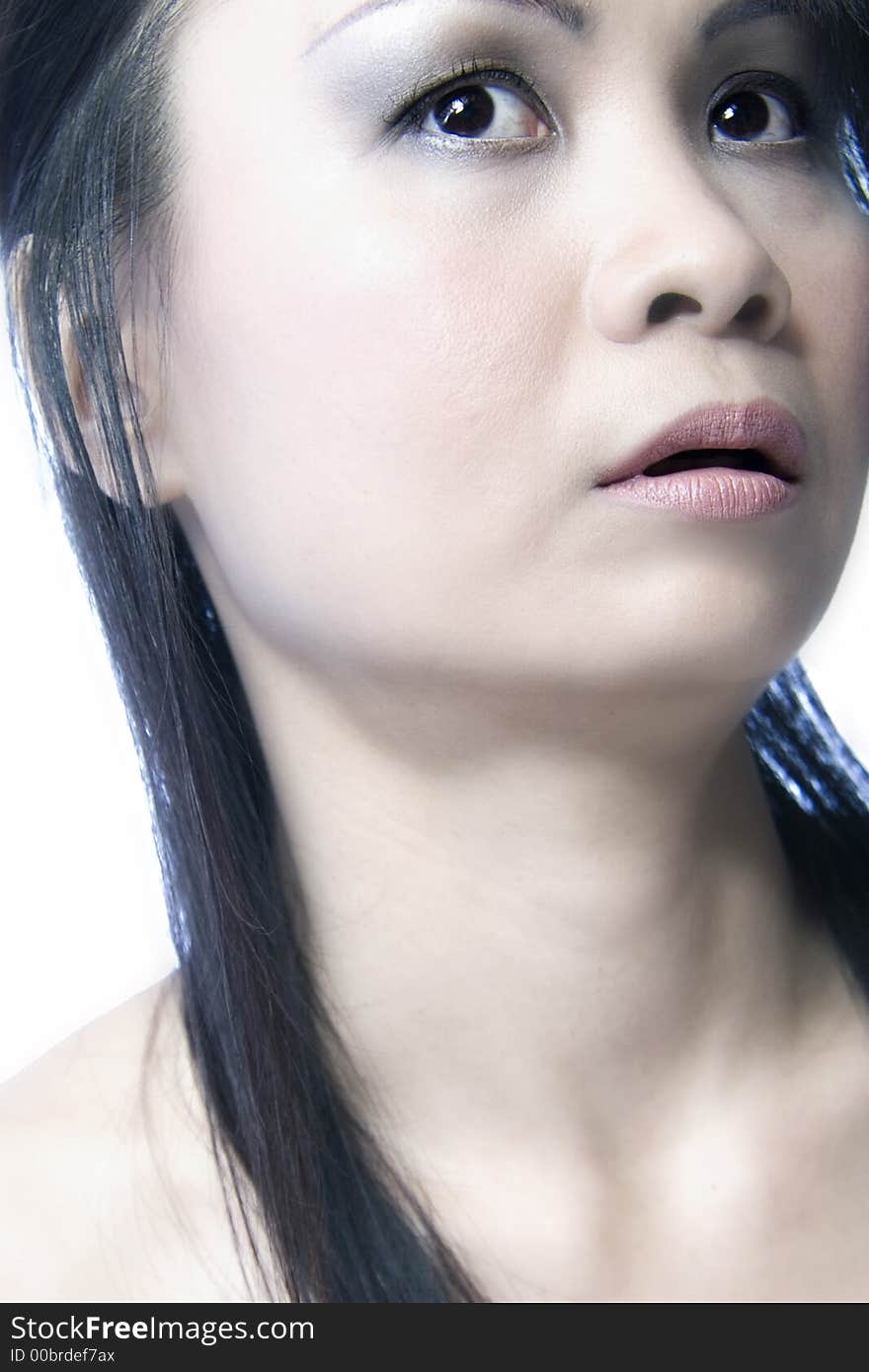 A model portrait in the studio. A model portrait in the studio