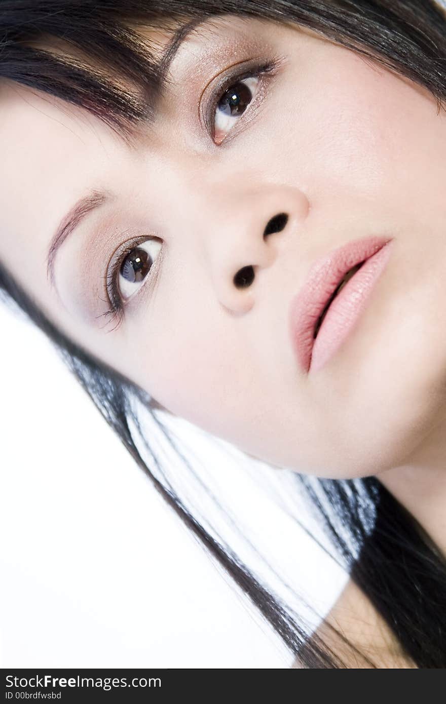 A model portrait in the studio. A model portrait in the studio