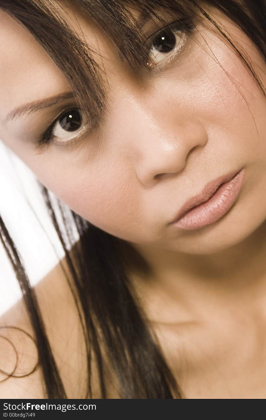 A model portrait in the studio. A model portrait in the studio