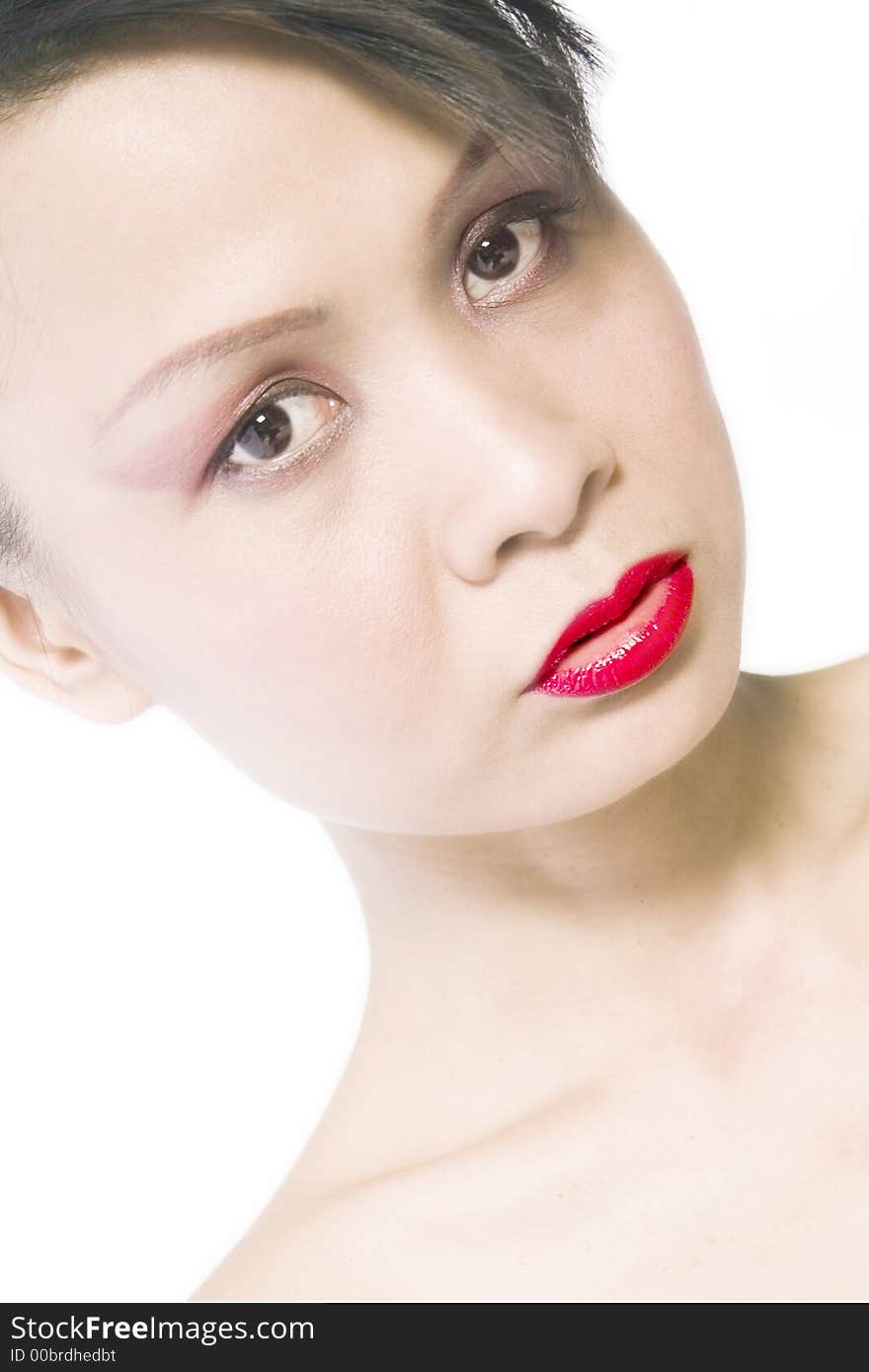 A model portrait in the studio. A model portrait in the studio