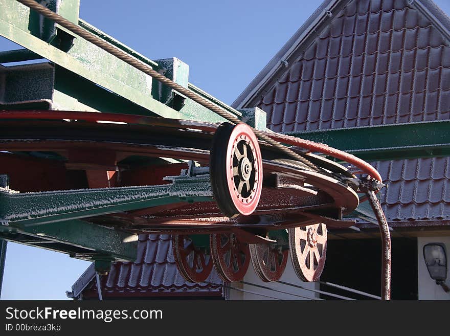 Ski lift wheel in Szczyrk