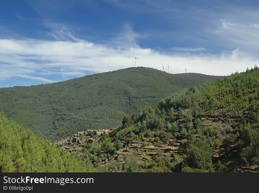 Small Village in the North of Portugal - Mountain range of the Lous�