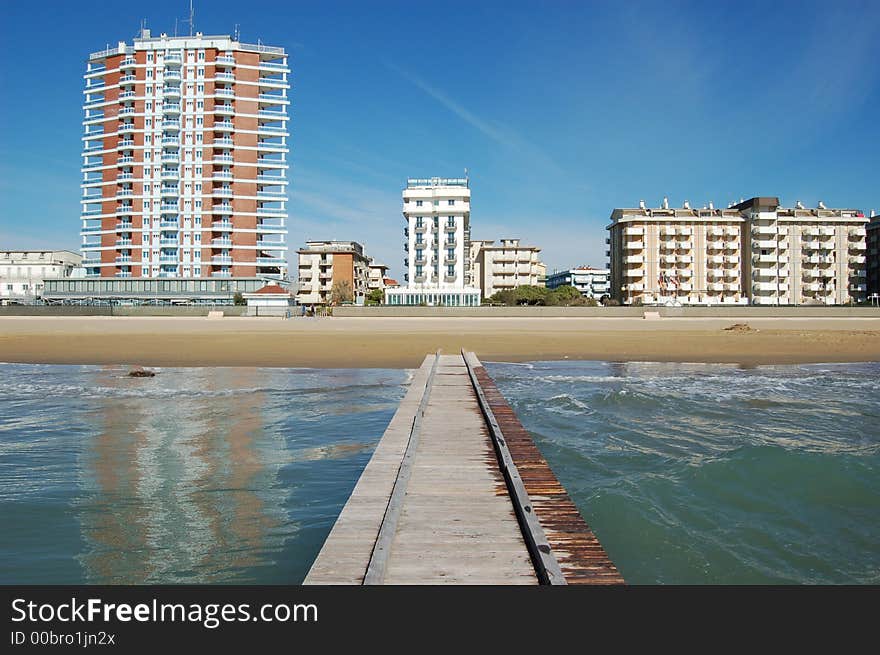 Buildings reflected in the Sea. Buildings reflected in the Sea