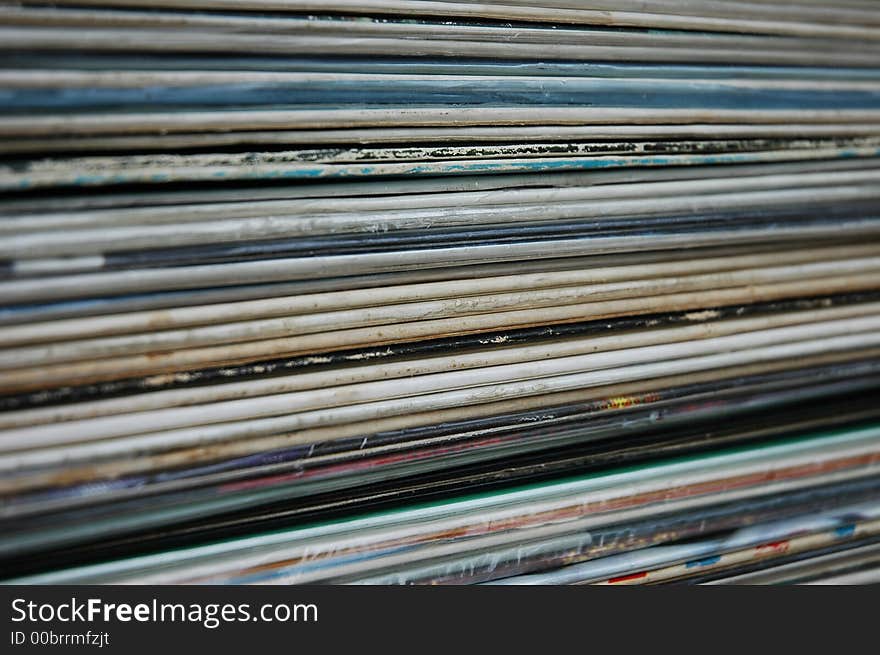 Stack of old Vinyl Records Collection. Stack of old Vinyl Records Collection