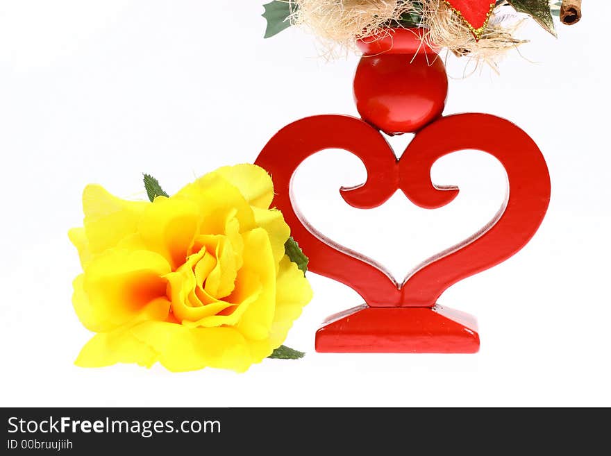 Man made flower and heart shape candlestick