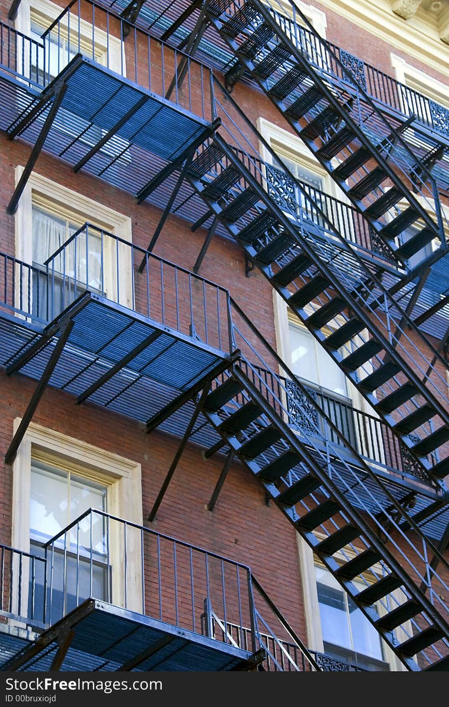 Iron Fire Escape Stairs in the Beacon Hill area of Boston