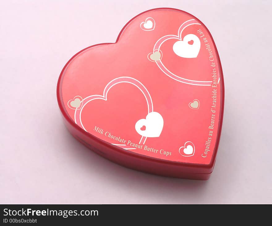 Valentine's box of chocolate with hearts. Valentine's box of chocolate with hearts