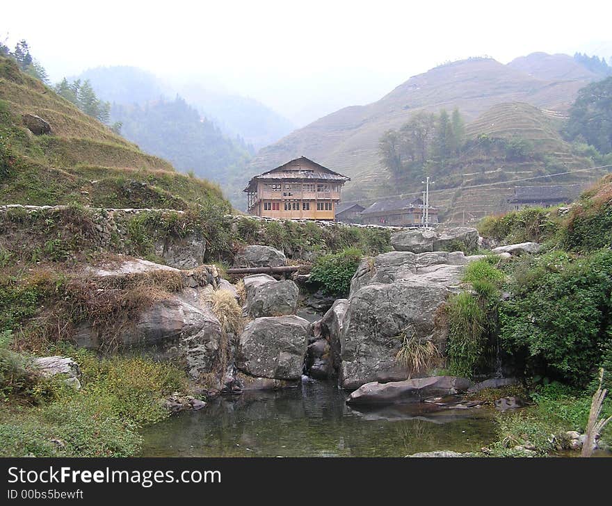 Little village between the mountains. Little village between the mountains