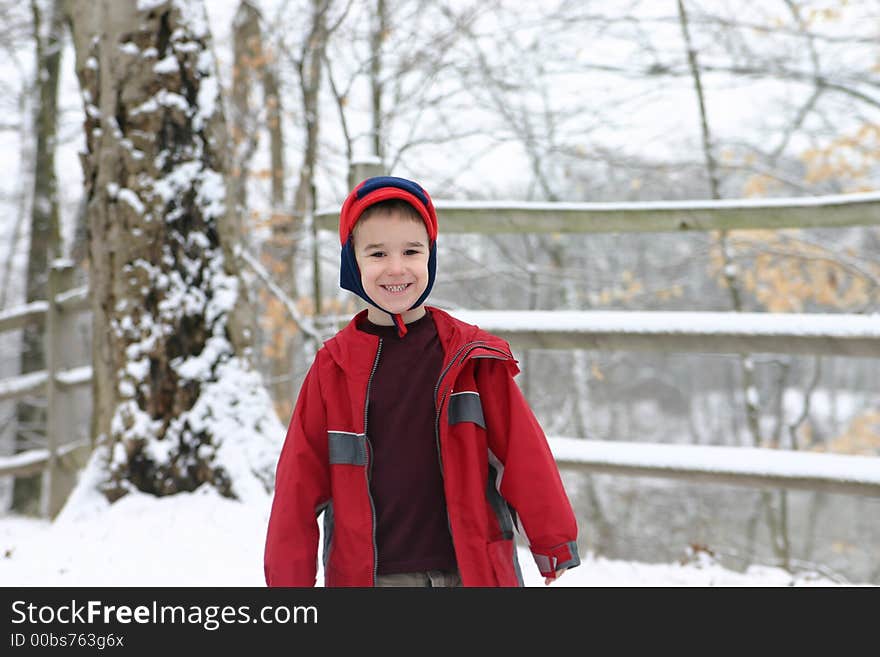 Young Boy in Snow