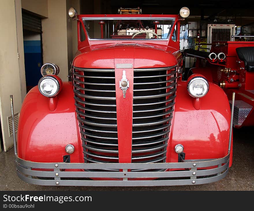 Antique firefighters truck