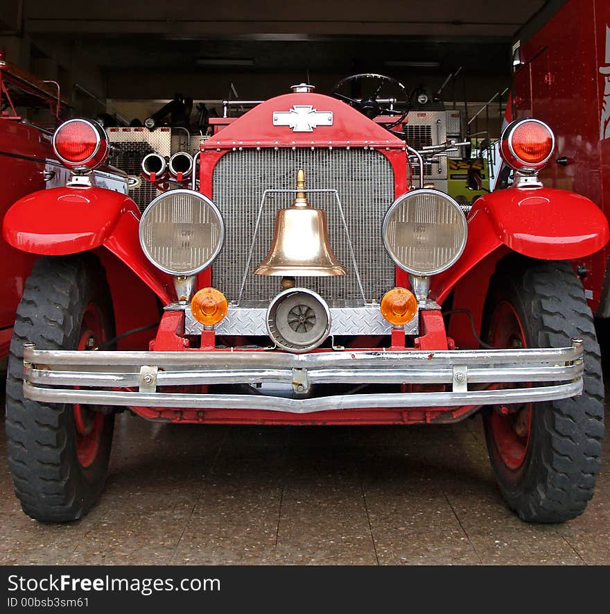 Antique firefighters truck