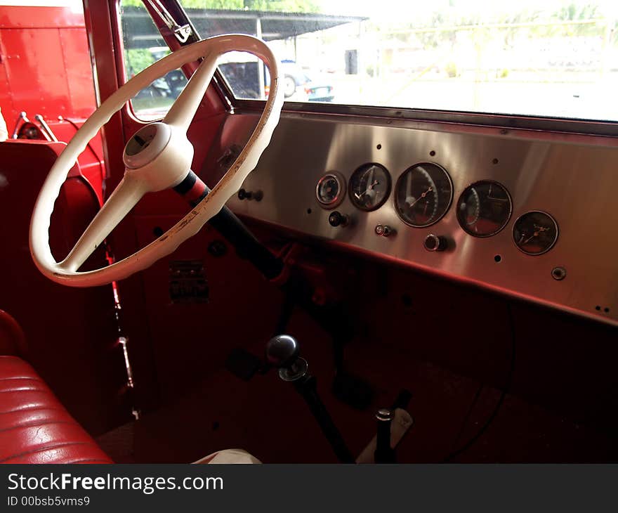 Antique firefighters truck