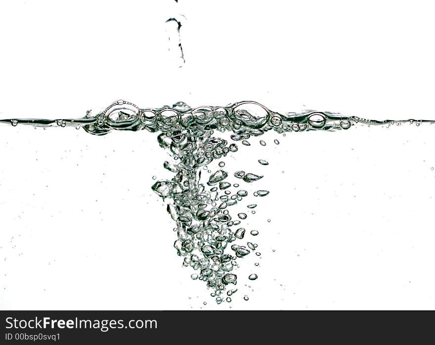 Close-up of water on white background. Close-up of water on white background