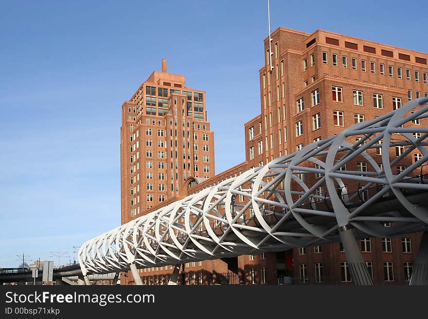 Elevated railway for a high speed tram. Elevated railway for a high speed tram