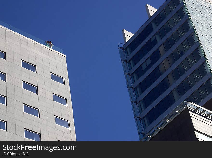 Modern buildings at the city of Barcelona, Catalunya, Spain, Europe. Modern buildings at the city of Barcelona, Catalunya, Spain, Europe