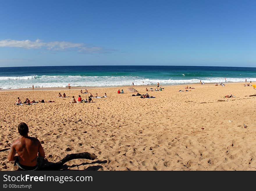 Relaxing on the beach