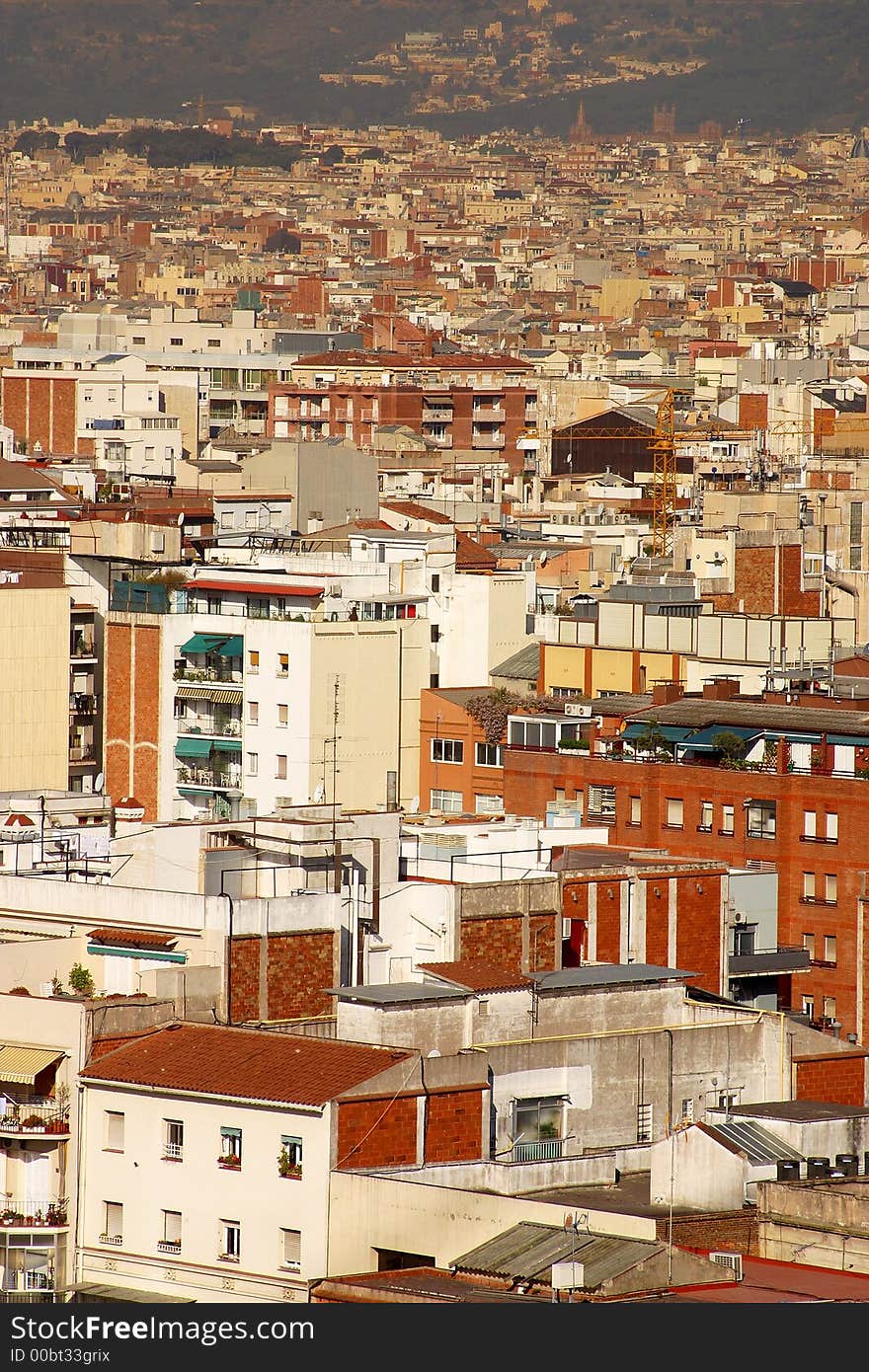 Partial view of the city of Barcelona, Catalunya, Spain, Europe. Partial view of the city of Barcelona, Catalunya, Spain, Europe