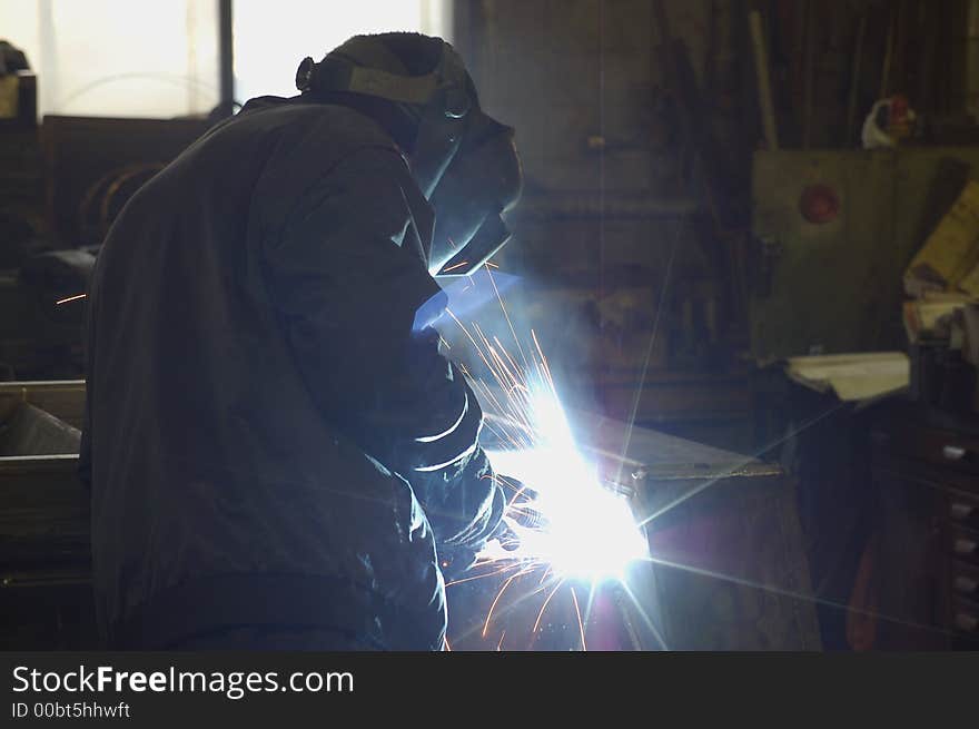 Welder at work