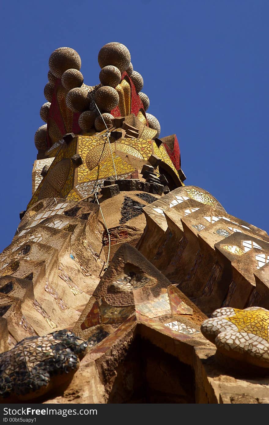 Detail of the towers of la Sagrada Familia at the city of Barcelona, Catalunya, Spain, Europe. Detail of the towers of la Sagrada Familia at the city of Barcelona, Catalunya, Spain, Europe