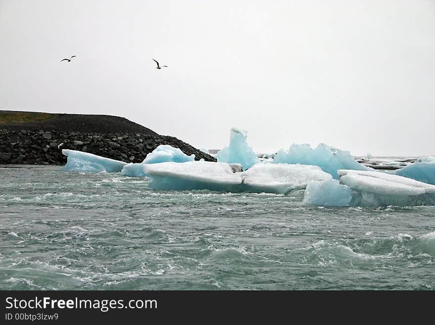 Jokulsarlon, the famous glacial lake in Iceland. Jokulsarlon, the famous glacial lake in Iceland