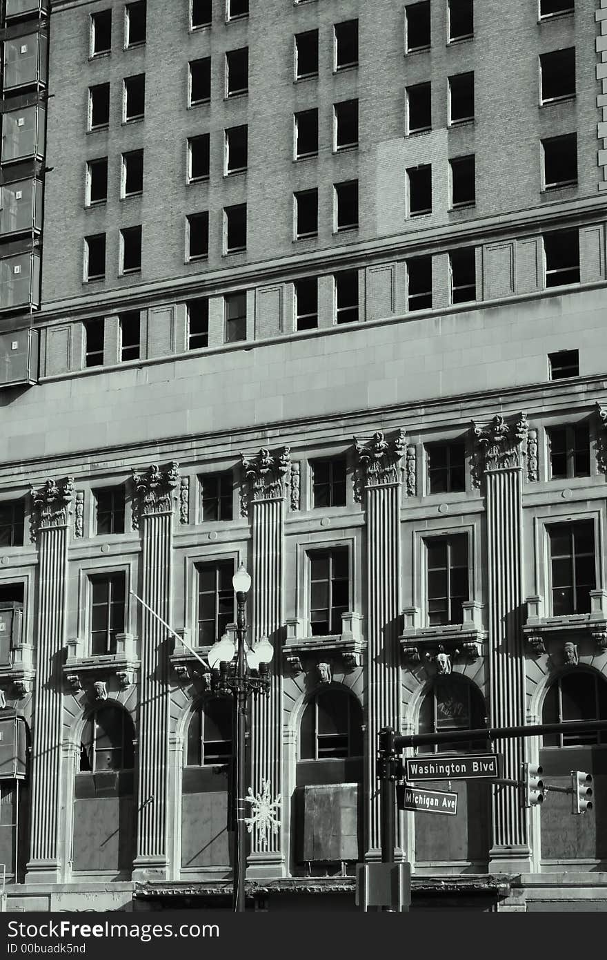 Architecture details of a historic building Detroit