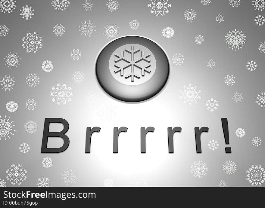 Illustrated Button marked with a snowflake with text and white snowflakes. Illustrated Button marked with a snowflake with text and white snowflakes