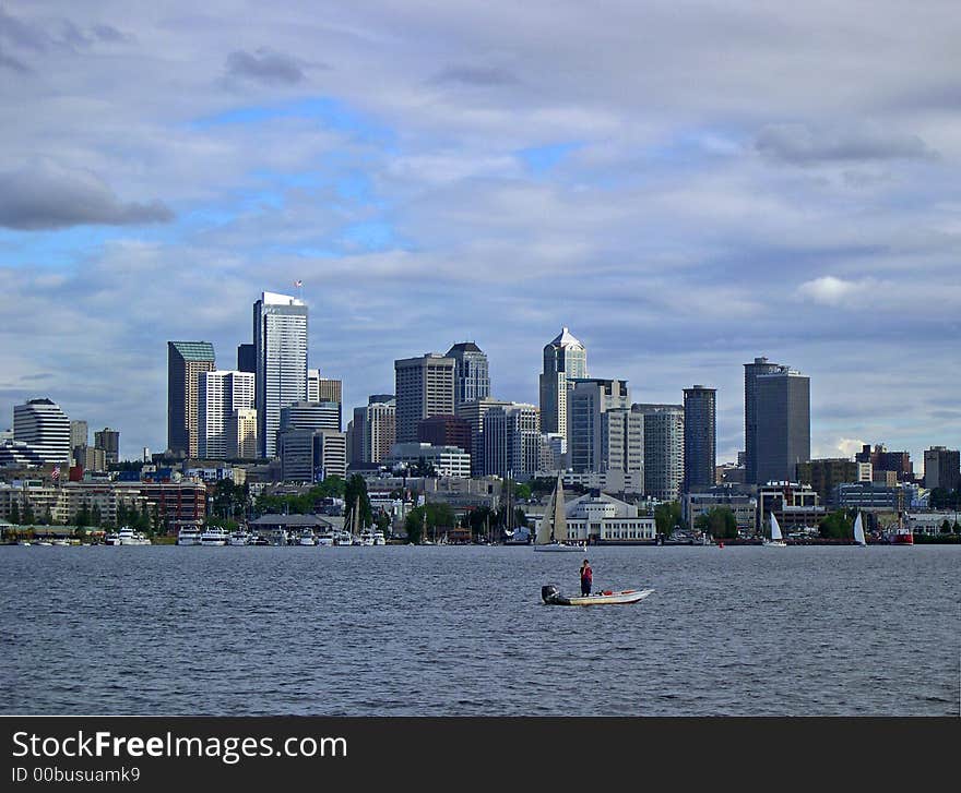 Downtown Seattle from Lake Union. Downtown Seattle from Lake Union