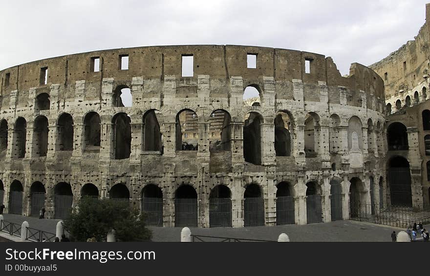 Rome colosseum the mighty theatre, view from the north side