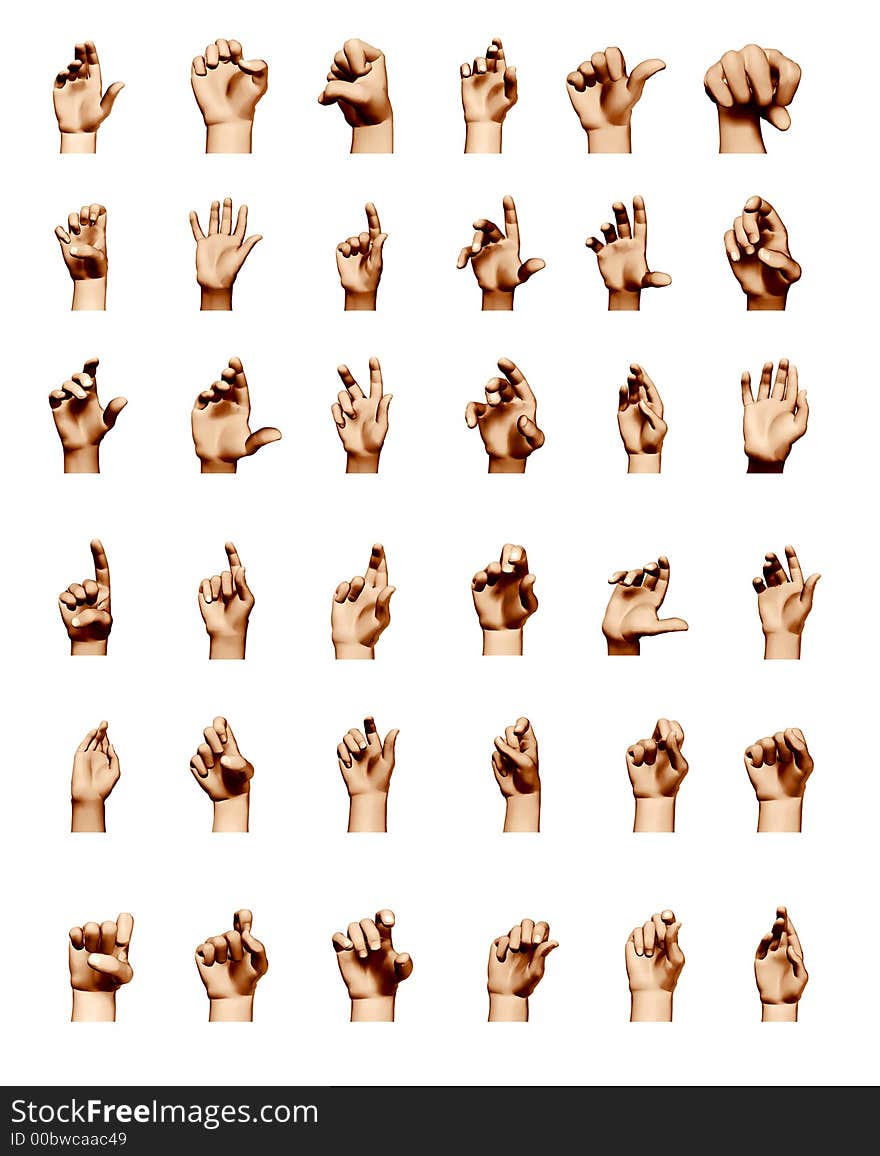 Gestures by fingers, 3D generation. Gestures by fingers, 3D generation