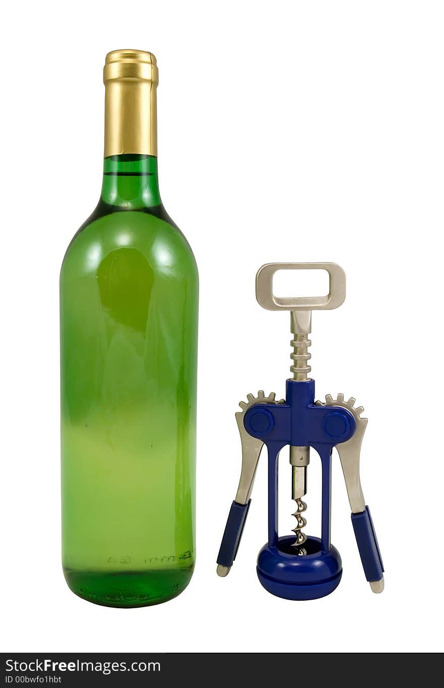 Bottle and corkscrew